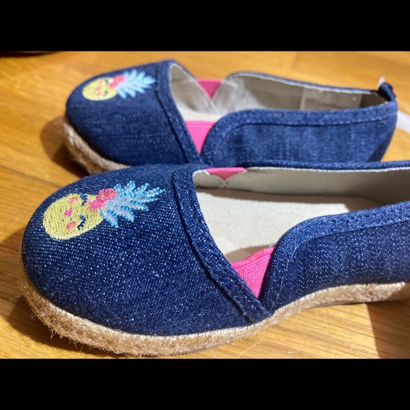 Girls Gymboree denim shoes size 8 toddler pineapple - Picture 3 of 5